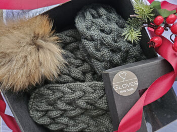 Komplekts ar pīnēm tumši zaļš